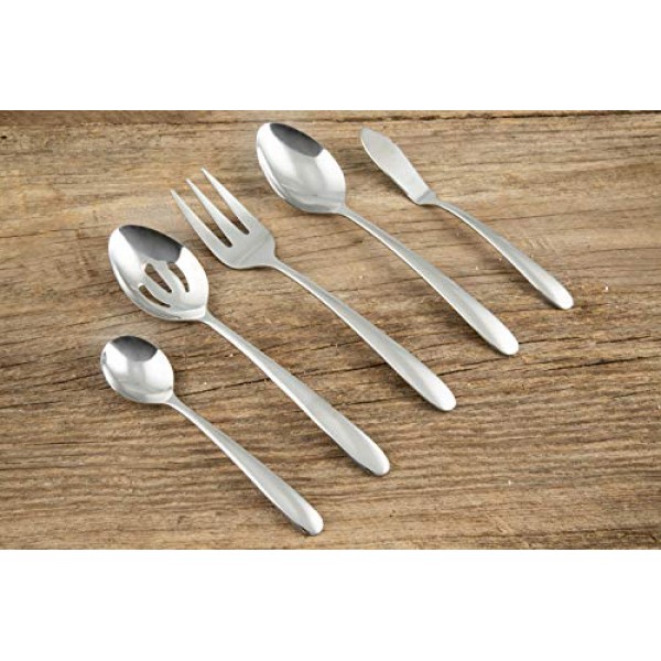Cambridge Silversmiths Jude Mirror 45피스 식기 세트, 8인용 서비스, 실버