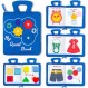 deMoca Quiet Book Montessori Toys for 1 2 3 Years Old - Busy Book 유아용 여행 장난감, 유치원 학습 활동 포함, 9 감각 유아용 교육용 장난감 1-3 소년 소녀용 활동, 파란색