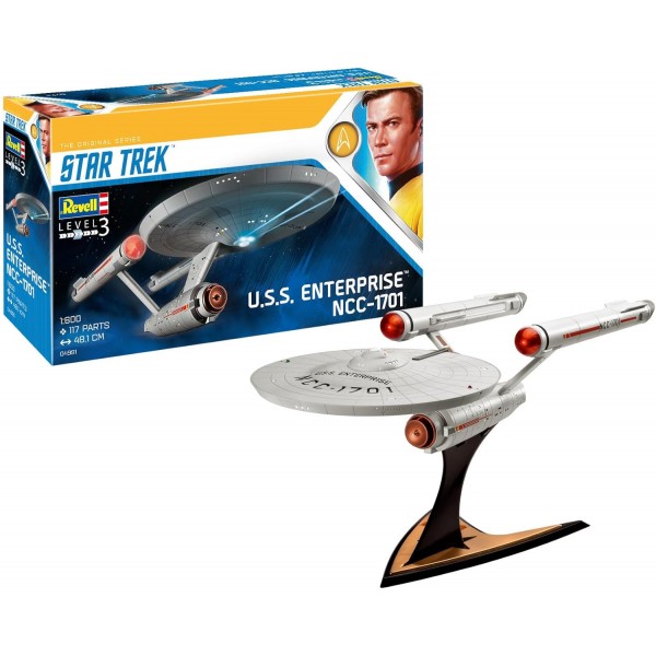 Revell 04991/4991 스타 트렉 James T. Kirk 04991 U.S.S. 엔터프라이즈 SF Bausatz 1:600, 1/600 TOS 싱글