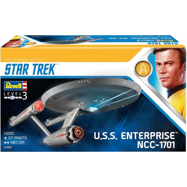 Revell 04991/4991 스타 트렉 James T. Kirk 04991 U.S.S. 엔터프라이즈 SF Bausatz 1:600, 1/600 TOS 싱글