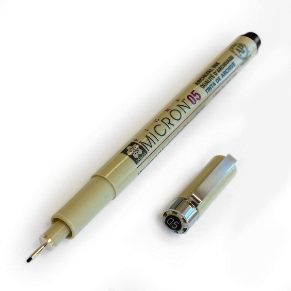 SAKURA Gelly Roll White, Bright White Stifte im Etui, 혼합 크기 05.08.10 Pigma Micron Black 05