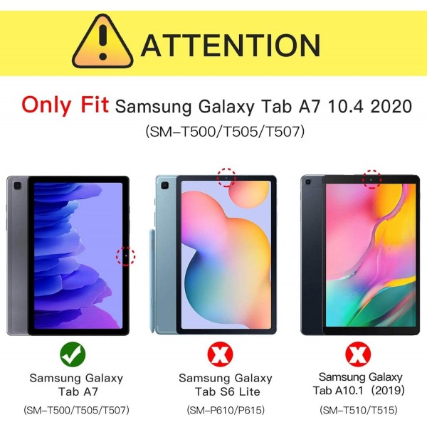 펜 홀더가 있는 삼성 갤럭시 탭 A7 10.4인치 2022/2020용 FANSONG 케이스(SM-T500/T505/T507) 삼성 탭 A7 10.4인치 스타 스카이용 킥스탠드/자동 웨이크/슬립 기능 케이스가 있는 가