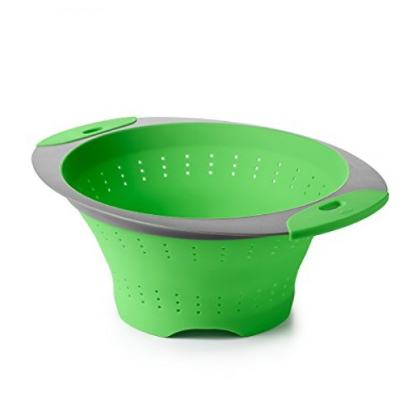 OXO Good Grips 실리콘 접이식 소쿠리, 3.5쿼트, 녹색