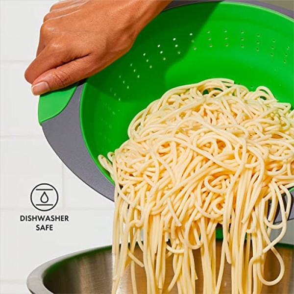 OXO Good Grips 실리콘 접이식 소쿠리, 3.5쿼트, 녹색