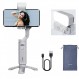 Hohem iSteady XE KIT 3축 스마트폰 짐벌 안정기(iPhone용 조명 포함) Vlog용 Android 전화 YouTube 라이브 비디오 녹화 휴대용 접이식 짐블라 안정기, 회색 콤보