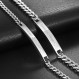 JewelryWe 발렌타인 데이 주얼리 선물 아이디어 무료 각인이 포함된 스테인레스 스틸로 제작된 한 쌍의 실버 파트너 팔찌, 스테인레스 스틸