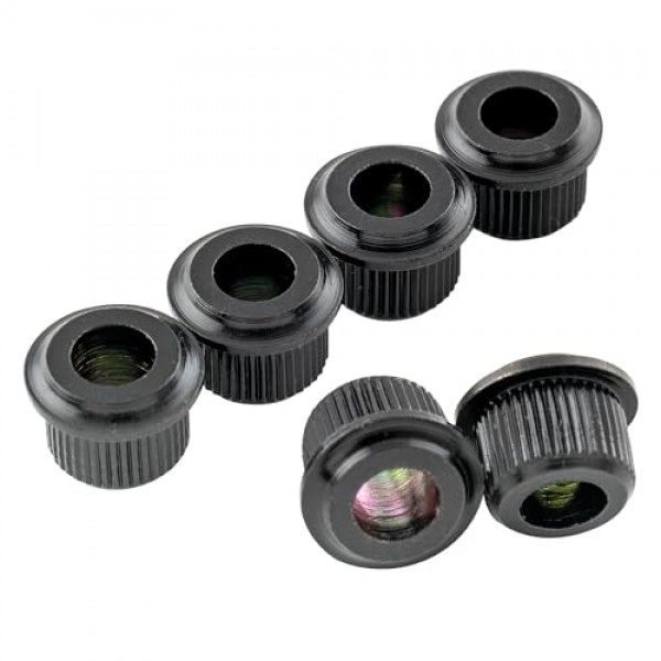 Musiclily Pro 스틸 빈티지/모던 6mm ~ 10mm 기타 튜너 변환 부싱 튜닝 페그 어댑터 페룰, 블랙(6개 세트)