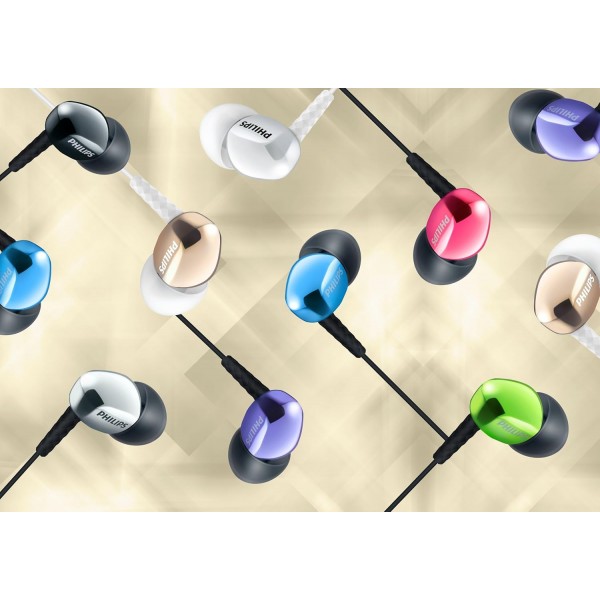 Philips SHE3905SL/00 인이어 헤드폰 마이크 포함(풍부한 사운드) 실버