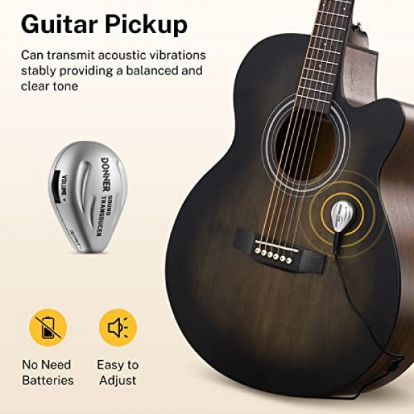 초보자 성인용 Donner 어쿠스틱 기타 40인치 장면 전환 Acustica Guitarra 번들 키트(픽업 포함) 온라인 레슨 백 튜너 카포 스트랩 미니 점보 여행 틴 오른손 블랙 브라운 DAJ-11