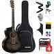 초보자 성인용 Donner 어쿠스틱 기타 40인치 장면 전환 Acustica Guitarra 번들 키트(픽업 포함) 온라인 레슨 백 튜너 카포 스트랩 미니 점보 여행 틴 오른손 블랙 브라운 DAJ-11