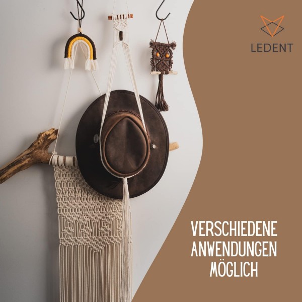 Ledent Macrame Yarn Double Twisted (6mm, Natural, 80M) - 100% 재생 면사로 만든 Macrame용 Rope Yarn - 두꺼운 공예용 Macrame Yarn (6mm / 80M)