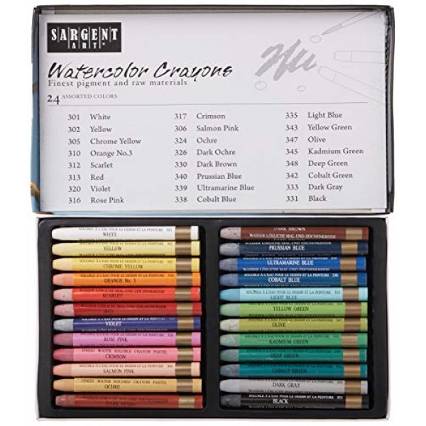 Sargent Art 22-1124 프리미엄 수채화 크레용 24개