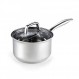 Cook N Home 2608 뚜껑 3쿼트 스테인리스 스틸 소스팬, 실버
