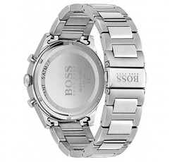 BOSS 남성용 크로노그래프 쿼츠 시계(스테인리스 스틸 스트랩 포함) 1513868, 실버, 팔찌