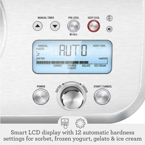 브레빌 스마트 스쿠프 아이스크림 메이커 BCI600XL, 브러시드 스테인레스 스틸