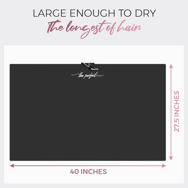THE PERFECT AIRCARE 극세사 헤어 타올 랩 절대 떨어지지 않는 극세사 곱슬 머리 방지 터번 - Curly Girl Method Approved & Big (40' x 27.5