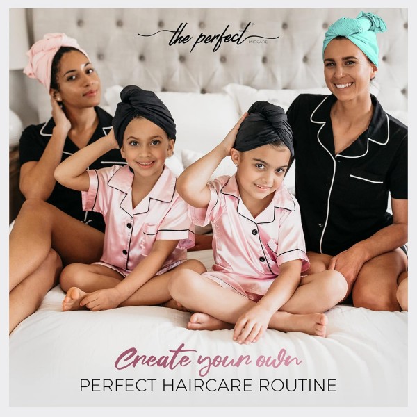 THE PERFECT AIRCARE 극세사 헤어 타올 랩 절대 떨어지지 않는 극세사 곱슬 머리 방지 터번 - Curly Girl Method Approved & Big (40' x 27.5