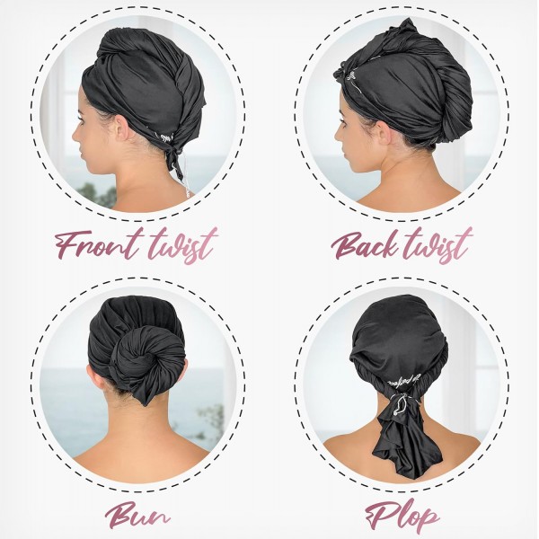 THE PERFECT AIRCARE 극세사 헤어 타올 랩 절대 떨어지지 않는 극세사 곱슬 머리 방지 터번 - Curly Girl Method Approved & Big (40' x 27.5