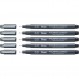 펜텔 포인트라이너 S20P-5A, 파인라이너, 블랙, 방수 및 내광성(0.5mm 5개 팩)