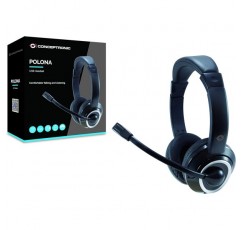 Conceptronic POLONA01B USB 헤드셋 + Mikrofon, schwarz