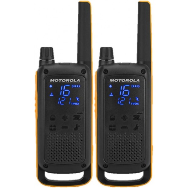 Motorola TLKR T92 H2O PMR 라디오(IP67, 내후성, 최대 10km 범위), 2개 및 Motorola Talkabout T82 Extreme PMR 라디오 - Motorola Talkabout 트윈팩 번들