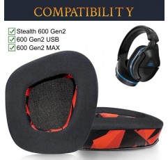 Turtle Beach Stealth 600 Gen 2/600 Gen 2 USB/600 Gen 2 Max 무선 게임용 헤드셋용 SOULWIT 냉각 젤 교체용 이어패드, 소음 차단 기능이 있는 이어 패드 쿠션 폼 냉각 젤-레드 스톰