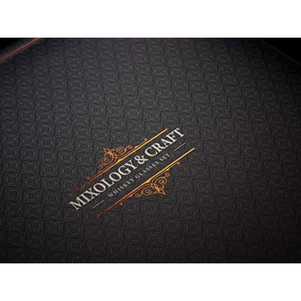 Mixology & Craft - 위스키 잔 선물 세트(4개 록스 잔) - 10온스 크리스탈 구식 위스키 잔(선물 상자 포함) | 스카치, 버번, 꼬냑, 칵테일에 딱 맞습니다 - 남성용 위스키 선물