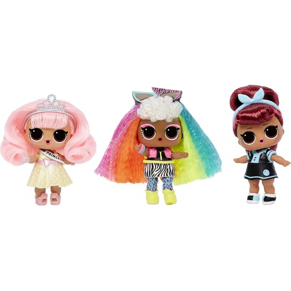 LOL Surprise Hair Hair Hair Tots - 의상, 신발, 액세서리 등을 포함하여 맞춤형 헤어스타일링 및 10가지 서프라이즈가 포함된 멋진 인형 1개 - 다양한 수집 가능 - 4세 이상 어린