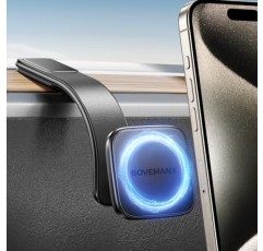 Magsafe 차량용 마운트용, iPhone 15 14 13 12 Pro Plus, 모든 대시보드, 앞 유리, 에어 벤트용 구부릴 수 있는 메모리 티타늄 합금 및 강철 후크 클립과 호환되는 차량용 자기 전