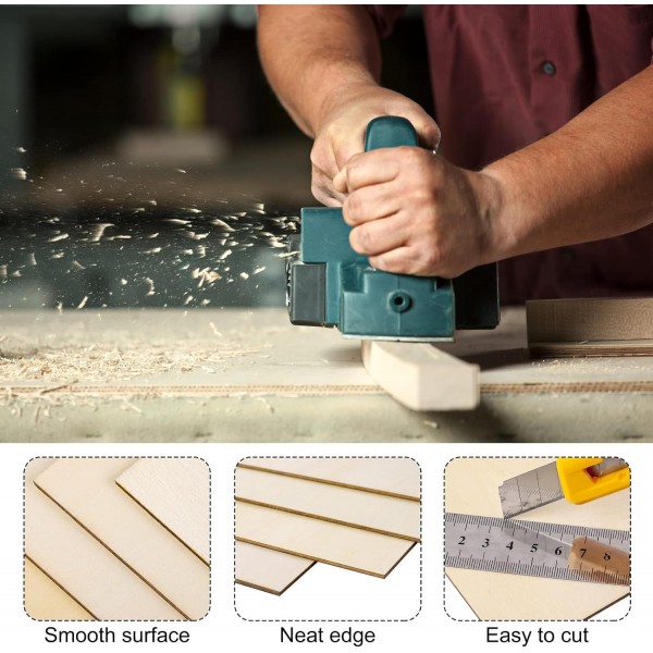 10 Pcs 발사 우드 시트 합판 1.5mm x 300mm x 200mm, DIY 공예 모델 비행기 선박 목공 보트 하우스 및 기타 건물 용 발사 보드