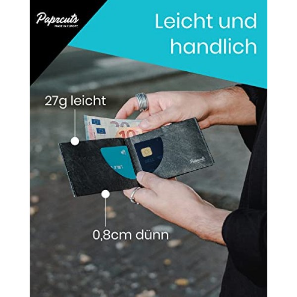 PAPRCUTS® RFID 지갑 | 카드, 지폐, 동전 12개용 지갑 | 100% 비건 | 발수성, 안정성 및 찢어짐 방지 | 남녀공용, 멀티컬러, Diamond Dawn