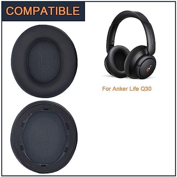 Anker Soundcore Life Q30 q30bt Q35용 이어패드 Soundcore Q30 q30bt & Q35용 교체용 이어 쿠션 패드용 단백질 가죽 및 메모리 폼이 포함된 교체용 이어 쿠션 패드