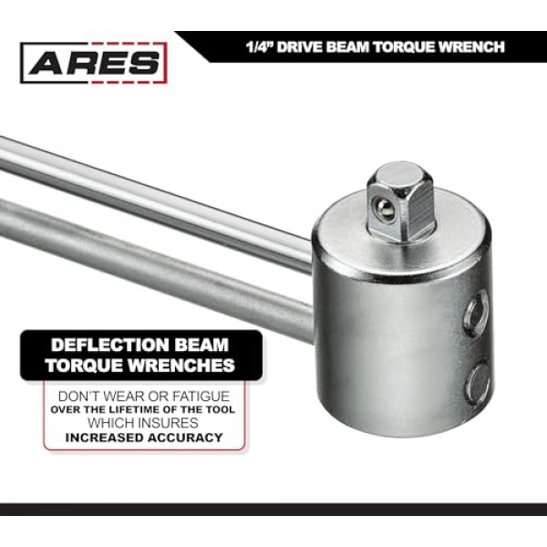 ARES 70213-1/4인치 드라이브 빔 토크 렌치 - 0-80인치/파운드 및 0-9 뉴턴/미터 토크 렌치 - 읽기 쉬운 높은 가시성 표시