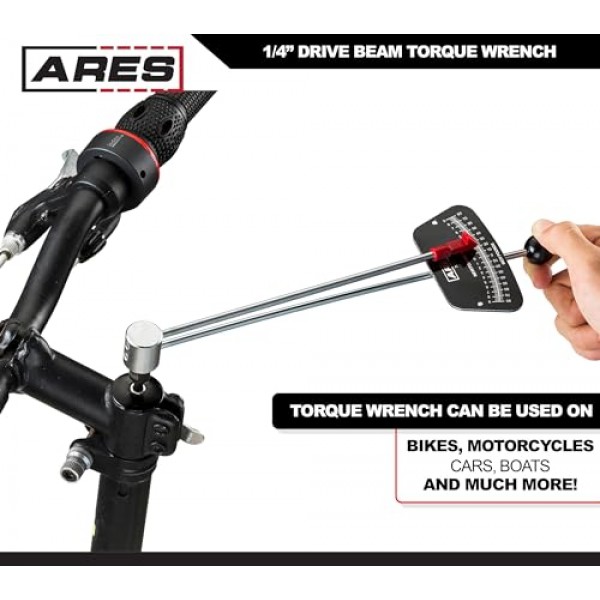 ARES 70213-1/4인치 드라이브 빔 토크 렌치 - 0-80인치/파운드 및 0-9 뉴턴/미터 토크 렌치 - 읽기 쉬운 높은 가시성 표시