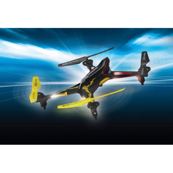 Revell Control RC 쿼드로콥터, 2.4GHz 리모콘으로 원격 제어, 780mAh 배터리, 빠르고 민첩함, 속도 수준 및 뒤집기 기능, 헤드리스, LED 조명, 견고함, QUADROTOX 23913