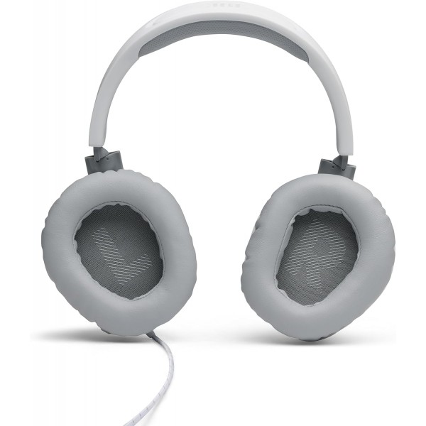 JBL Quantum 100 오버이어 게임용 헤드셋 - 유선 3.5mm 잭 - 탈착식 붐 마이크 포함 - 다양한 플랫폼과 호환 가능 - 흰색 흰색 Quantum 100 싱글