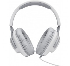 JBL Quantum 100 오버이어 게임용 헤드셋 - 유선 3.5mm 잭 - 탈착식 붐 마이크 포함 - 다양한 플랫폼과 호환 가능 - 흰색 흰색 Quantum 100 싱글