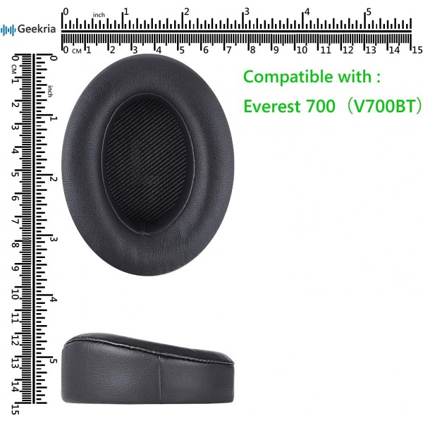 JBL Everest 700, V700BT 헤드폰 이어패드, 헤드셋 이어패드 수리 부품(진한 회색)용 Geekria QuickFit 단백질 가죽 교체용 이어패드