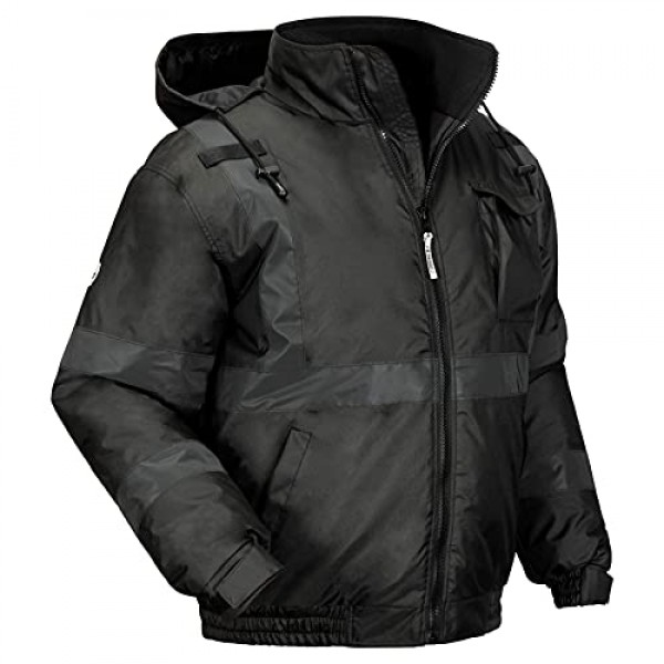Ergodyne GloWear 8377EV 반사 겨울 봄버 재킷, 야간 또는 저조도 조건에서 향상된 가시성, 단열, 방수