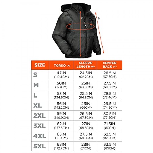 Ergodyne GloWear 8377EV 반사 겨울 봄버 재킷, 야간 또는 저조도 조건에서 향상된 가시성, 단열, 방수