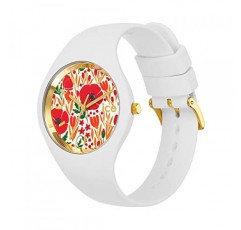 Ice-Watch - ICE Flower Poppy Fields - 실리콘 스트랩이 포함된 화이트 여성용 시계 - 020512(소형), 화이트, 스트랩