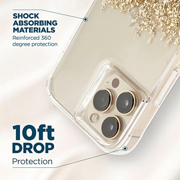 Case-Mate iPhone 13 Pro 케이스 - Karat Marble [10피트 낙하 보호] [무선 충전 호환] iPhone 13 Pro 6.1용 귀여운 블링 스파클 럭셔리 커버, 긁힘 방지, 충격 흡수, 슬림 핏