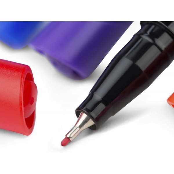 BIC Intensity Fineliner, 펠트 펜 세트, 32개의 펜 및 만다라 및 펠트 펜, 성인 및 어린이용 그림용, 24가지 세척 가능한 색상, 안정된 팁 포함, 펠트 펜이 있는 골판지 케이스 