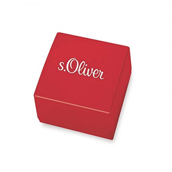 s.Oliver 2028516 여성용 스터드 귀걸이 925 스털링 실버 합성 지르코니아 3.1 cm 실버 눈송이 주얼리 선물 상자에 들어 있음, 스털링 실버, 큐빅 지르코니아