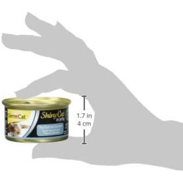 GimCat ShinyCat in Jelly Tuna with Shrimp - 고양이를 위한 생선과 타우린이 함유된 습식 식품 - 24캔(24 x 70g)