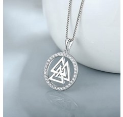 JO WISDOM 여성용 실버 925 바이킹 Valknut 펜던트 목걸이