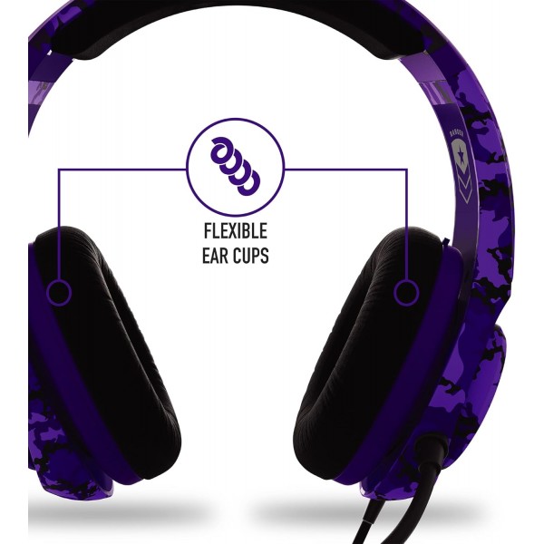 Stealth Ranger Royal Camo Over-Ear 게임용 헤드셋 PS4/PS5 XBOX Nintendo Switch PC with Flexible Mic 3.5mm 잭 1.5m 케이블 가볍고 편안하며 내구성이 뛰어남