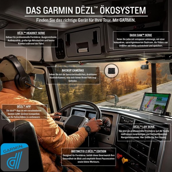 Garmin dezl Headset 100 - 장거리 운전자를 위한 프리미엄 Bluetooth 모노 헤드셋 내부, 고품질, 잡음 제거(ANC) 및 붐 마이크, 최대 50시간의 통화 시간, 90m 범위 dezl Headset 100 - 모