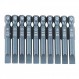 10pcs 50mm 홈 붙이 스크루 드라이버 비트 세트 자기 플랫 헤드 1/4 인치 육각 생크, S2 합금강 H6.3  50  SL6mm