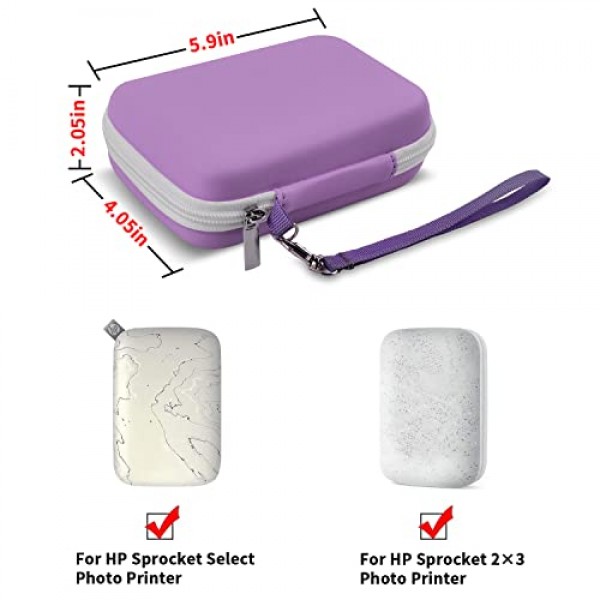 HP Sprocket Portable 2x3/ Select 2.3x3.4/ 2nd Edition 프린터와 호환되는 케이스, Zink 인화지, USB 케이블 및 기타 액세서리에 적합한 여행용 휴대용 정리함 홀더(박스만 해당) - 보